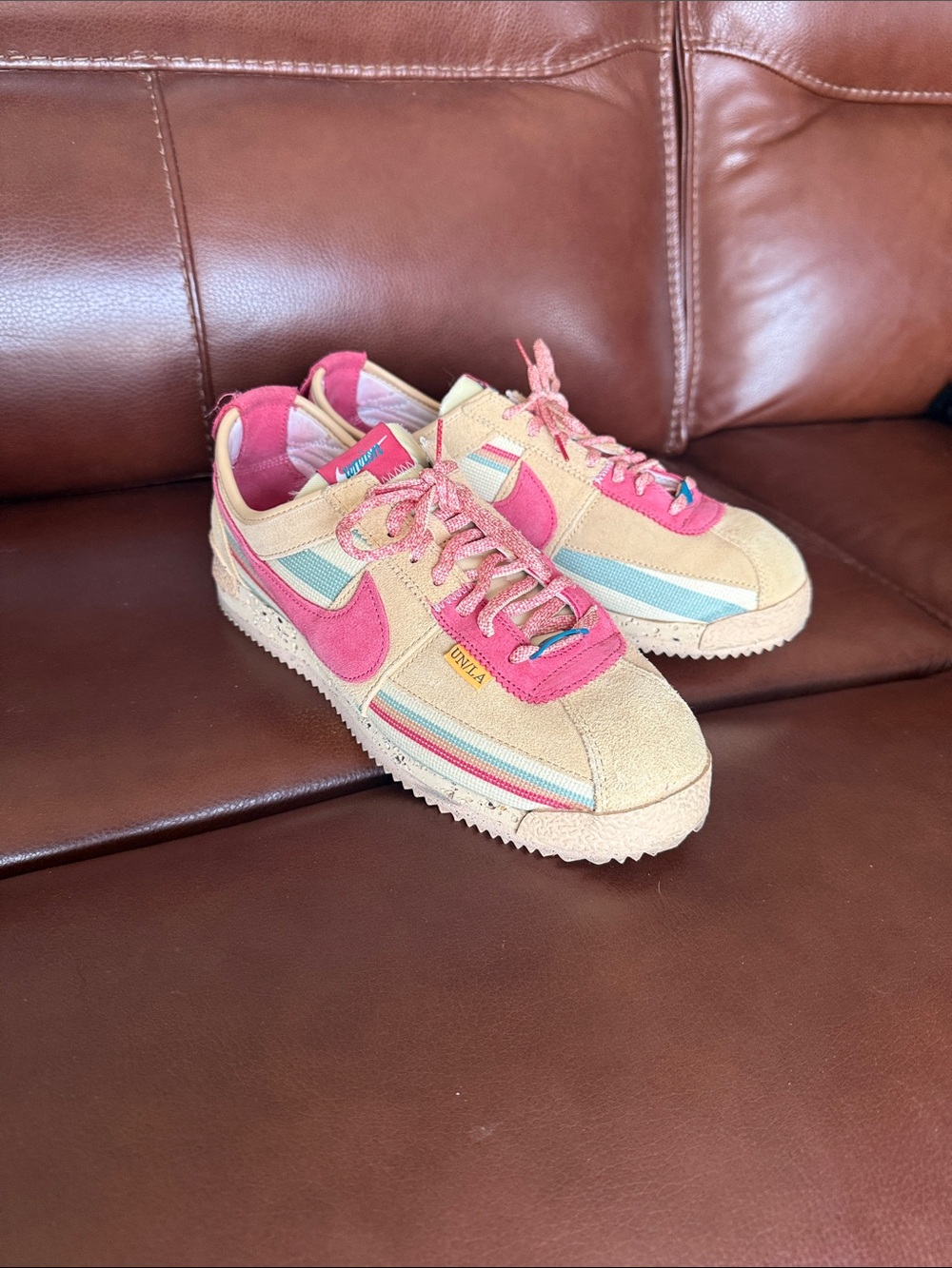Women Pink and Beige Athletic Sneakers
